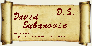 David Subanović vizit kartica